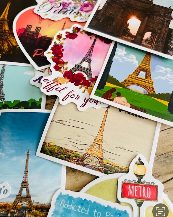 Paris Themed Stickers | Vinyl Sticker Sheet | Paris Night | Eiffel