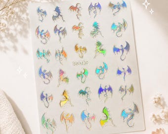 Mini dragon gold and silve tiny stickers , snake sticker sheet. Tiny stickers/ mini stickers / witch decal / nail decorations / gothic decor