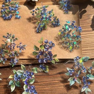 Set di adesivi di frutta mista, adesivi di bacche, adesivi di frutta, adesivi di fragole, adesivi di frutti di bosco, prugna, mela, lampone, albicocca, fiori