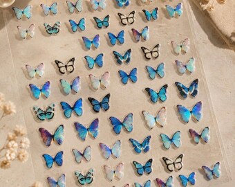 Tiny Butterfly holographic sticker sets. |metallic stickers | butterfly craft supplies | silver fairy | silver butterfly