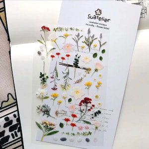 Letra de flores, suatelier, pegatinas románticas de flores, pegatinas de jardinería, pegatinas de álbum de recortes/planificador, regalo para amantes de las plantas,