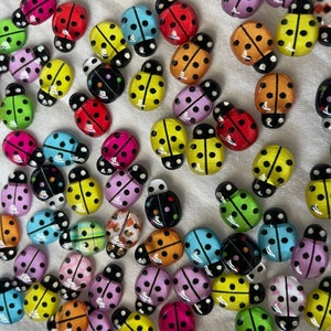 Lady bug/Décorations en résine d’abeille / Décorations d’abeilles/ fournitures de fabrication de cartes d’abeilles / charmes en résine d’insectes/ autocollants de coccinelle/ autocollants d’abeilles /