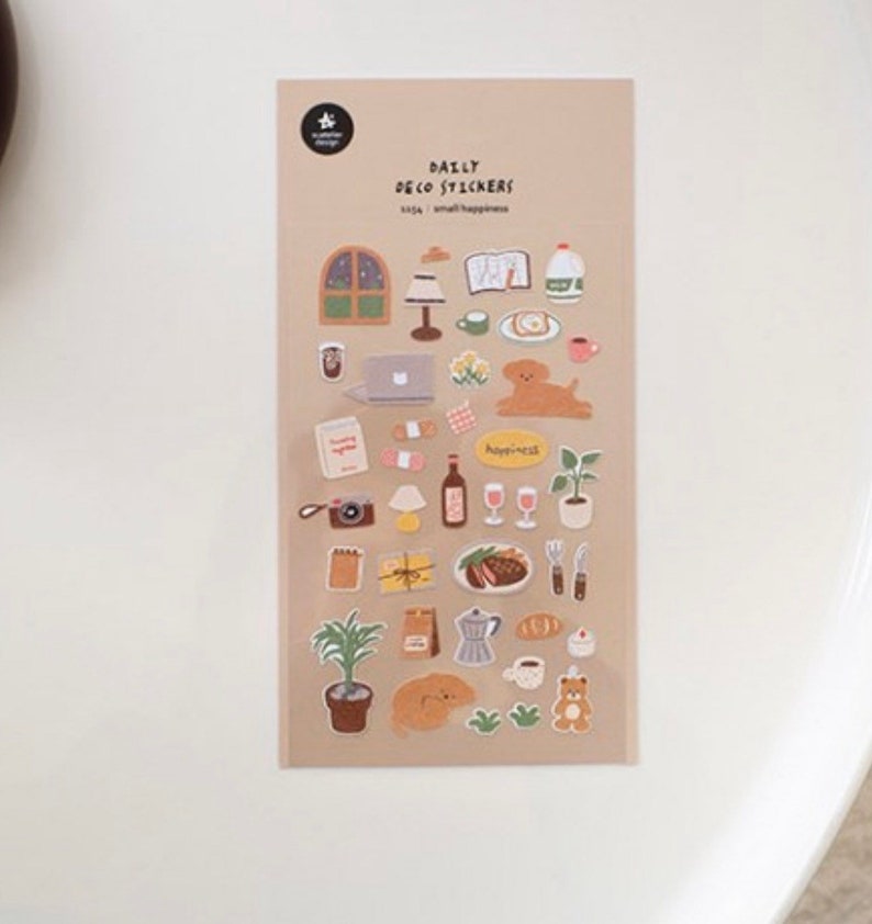 Simple Setting Stickers Suatelier “small Happiness” Sticker Sheet / Simple Life / Vlog ...