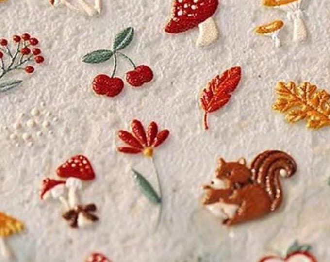 Mini forest, woodland stickers , mushroom  sticker sheet. Tiny plant stickers/ mini stickers / nail decal / nail decorations / diary decor