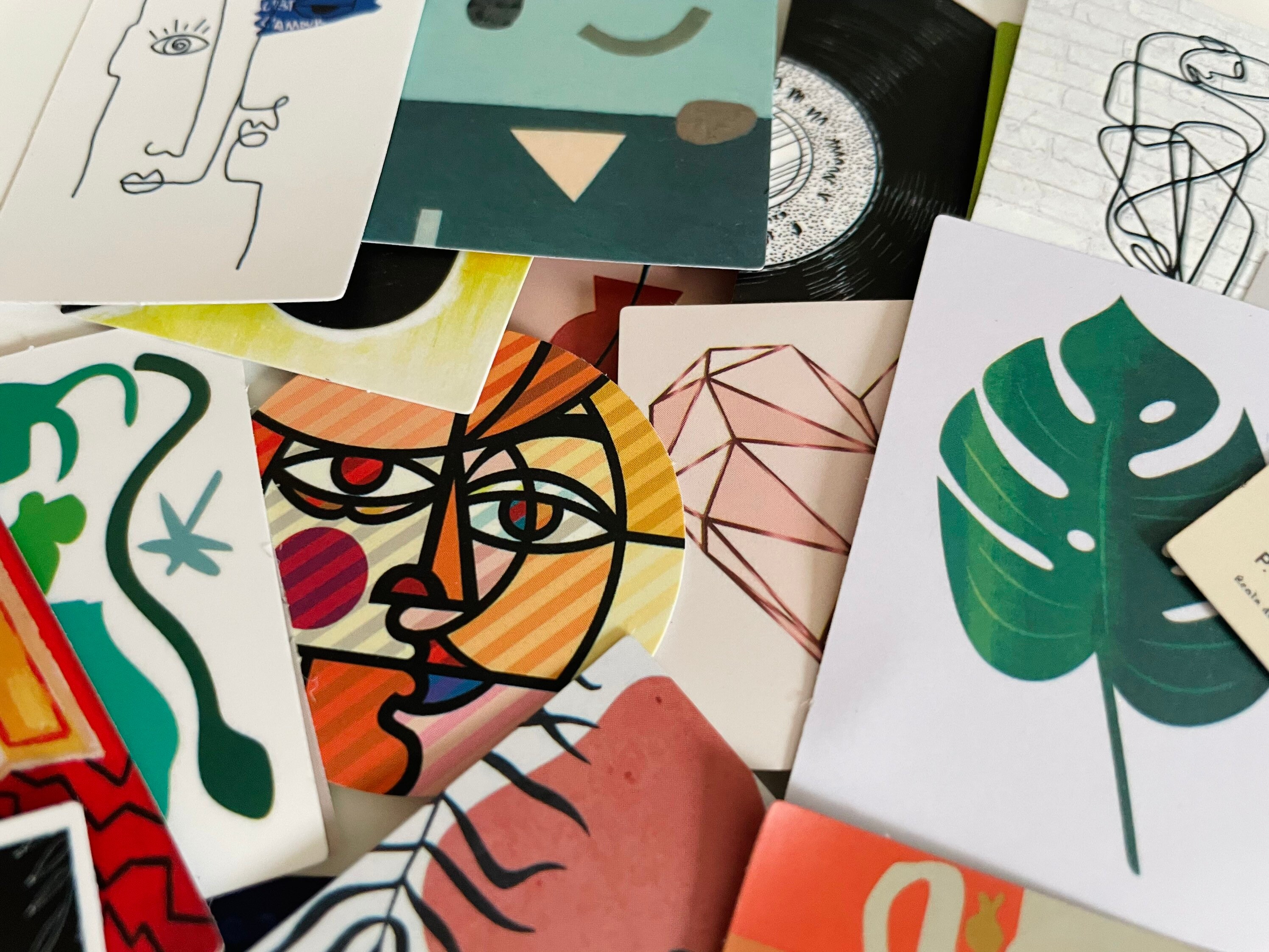 Vinyl Abstract Art Stickers Die Cut Decal Set Waterproof Etsy UK