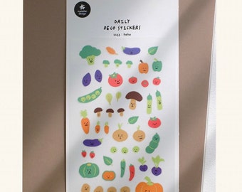 Suatelier hehe Veg sticker sheet kitchen themed stickers | fruit stickers | healthy eating stickers | Korean stickers | Kawaii veg sticker
