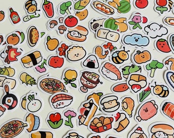 Kawaii food | Veg | tiny stickers | sushi  sticker set | sushi stickers | sashimi stickers | Bento box stickers…