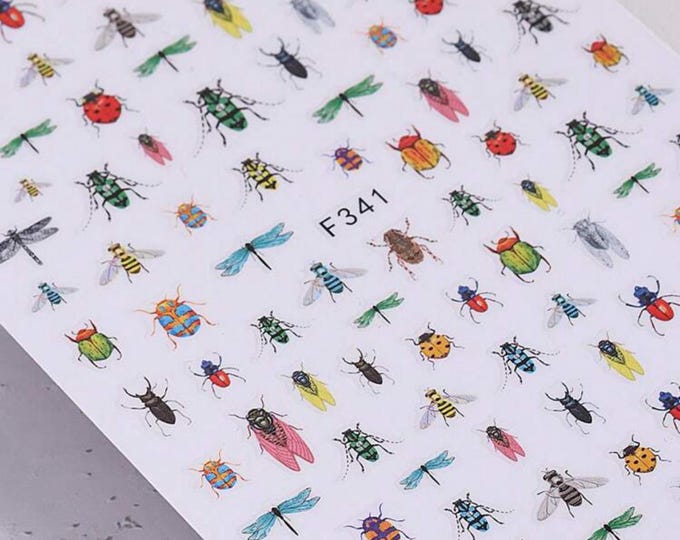 Mini Insect Nail Stickers: Beetle, Spider, Diary Decor