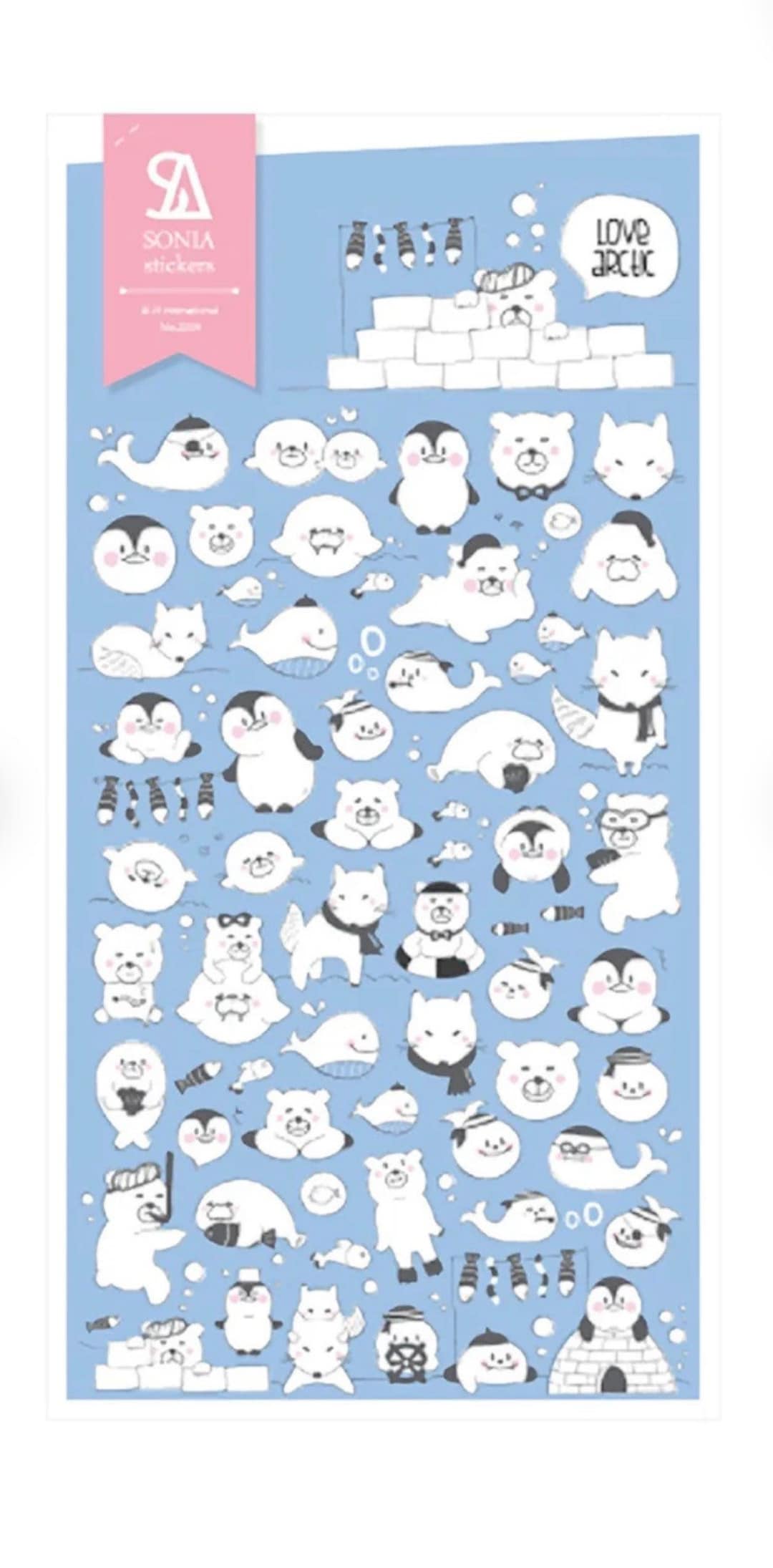 Suetelier Sonia Love Arctic Sticker Sheet / Arctic Animal Stickers ...