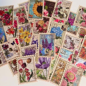 10 adesivi con timbri di fate floreali, rosa, giglio, peonia, tulipano - Scrapbook - Adesivi a farfalla - Forniture per diario - bullet journal -