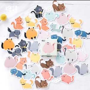 Stickers chats mélangés, Stickers agenda, Stickers agenda, Fabrication de cartes, Stickers coréens, Stickers petits travaux manuels, Fournitures de scrapbooking, cadeau chat noir
