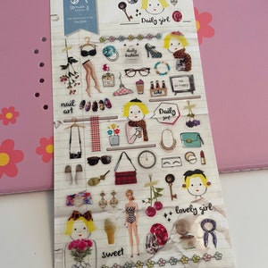 Suatelier Sonia J “daily girl” stickers, Lifestyle stickers, girly stickers, Fashion stickers, bullet journal, planner stickers,