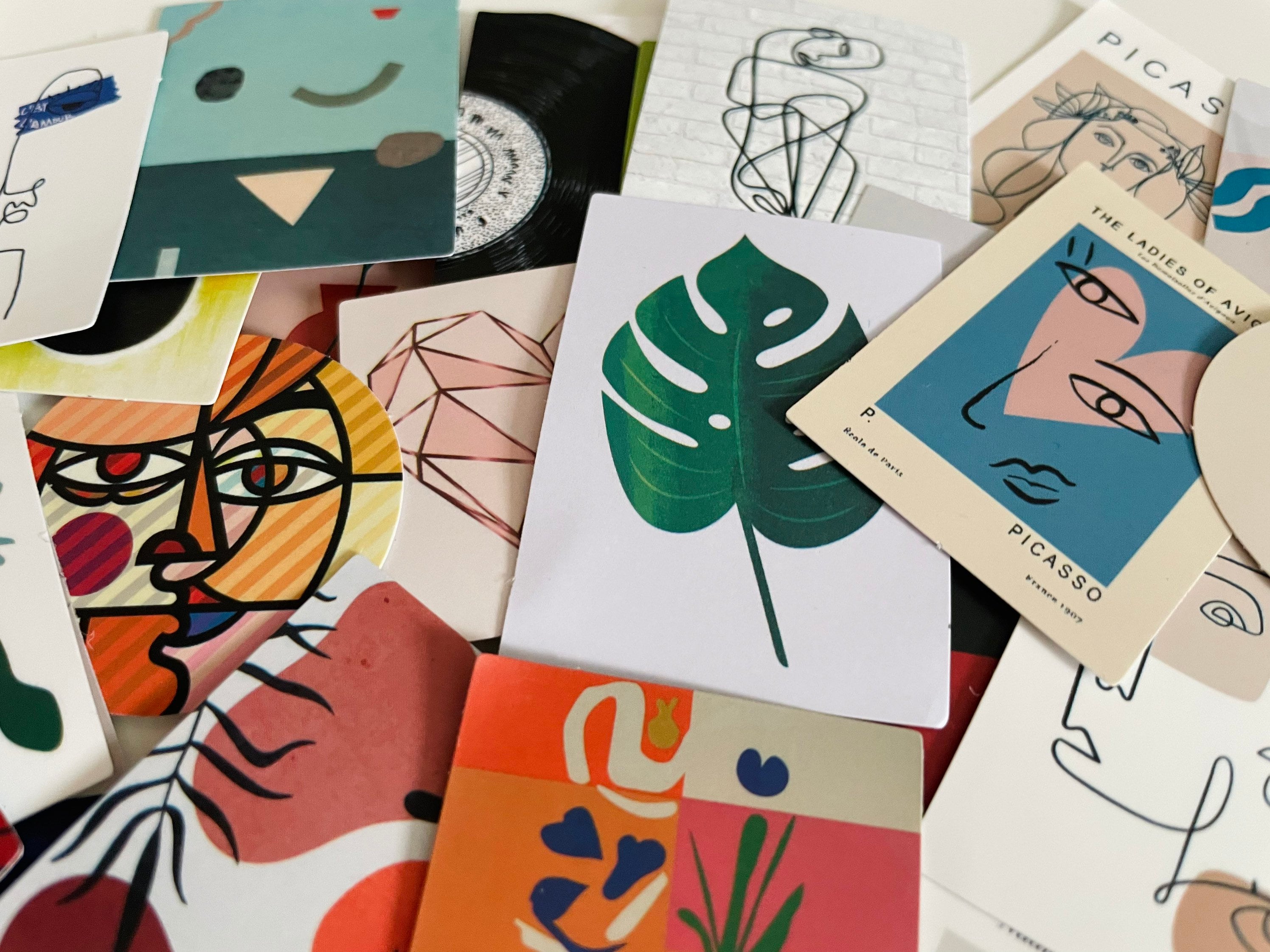 Vinyl Abstract Art Stickers Die Cut Decal Set Waterproof Etsy UK