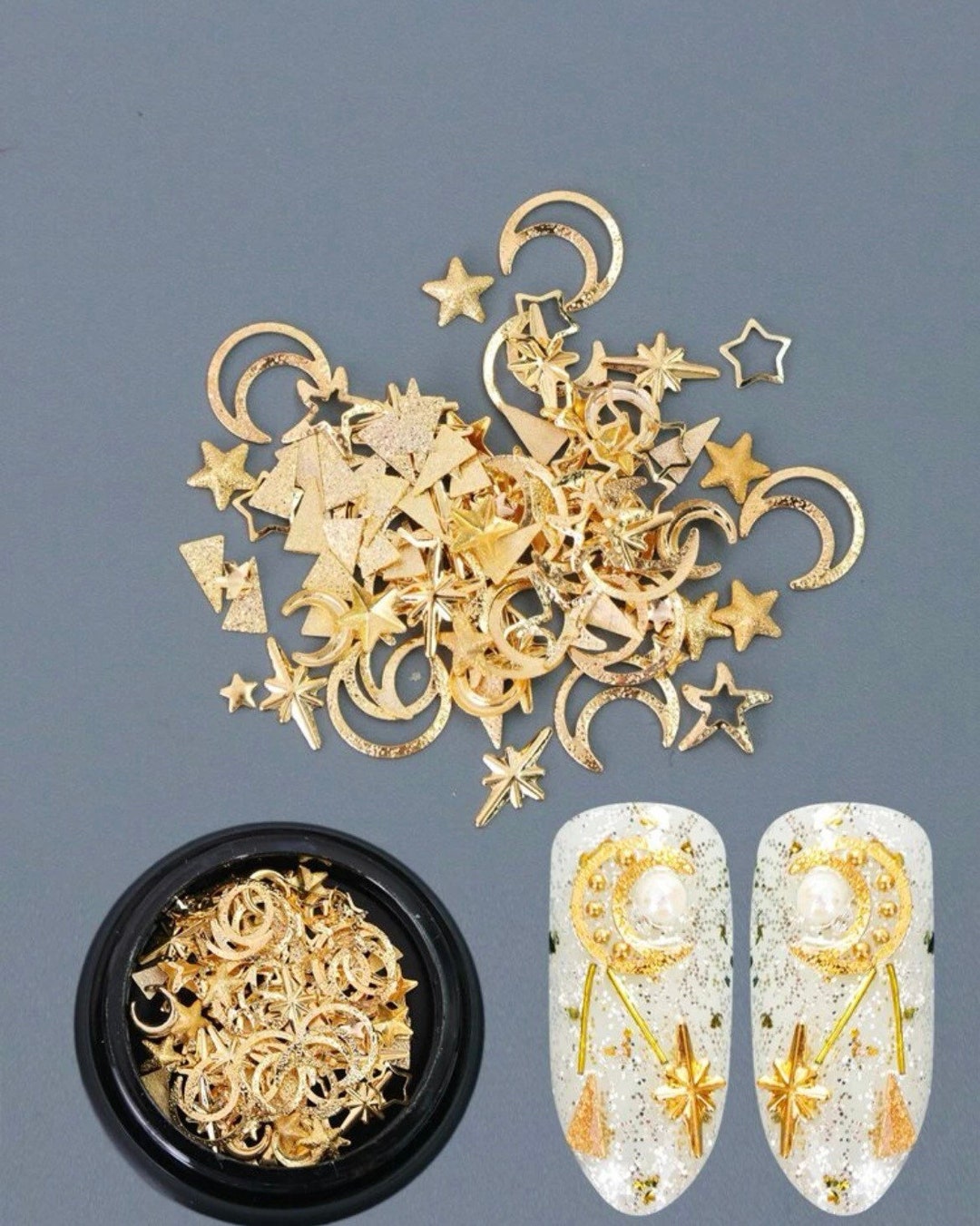 Tiny Nail Decorations / Tiny Flower /seal Life / Moon / Nail Decal ...