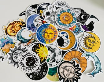Sets of moon/ star / witch / white / gothic/ black magic/ spirits / stickers. Large waterproof and reuse-able