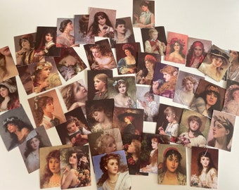 Vintage portrait art stickers  - Junk Journal Set - Paper Ephemera - Scrapbook, art  Stickers- Victorian images  - Historical images