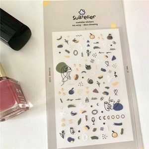 deco drawing Suatelier stickers, nail stickers, planner stickers, fun nail stickers, nail deco, nail stickers