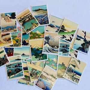 Japonia, Naklejki z japońskim krajobrazem | Naklejki z falami | Naklejki do rysowania | Scrapbooking | Prowadzenie dziennika | Naklejki do pamiętnika | Naklejki do dziennika