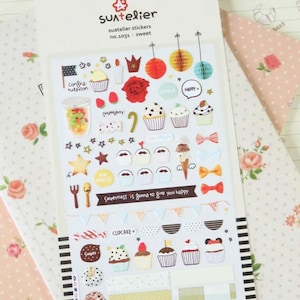 Suatelier Sweet stickers food cake, baking, patisserie, gastronomy themed sticker sheet | grocery | shopping / food themed stickers