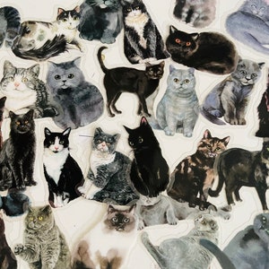Stickers chat noir, Stickers agenda, Stickers agenda, Fabrication de cartes, Stickers coréens, Stickers petits travaux manuels, Fournitures de scrapbooking, cadeau chat noir