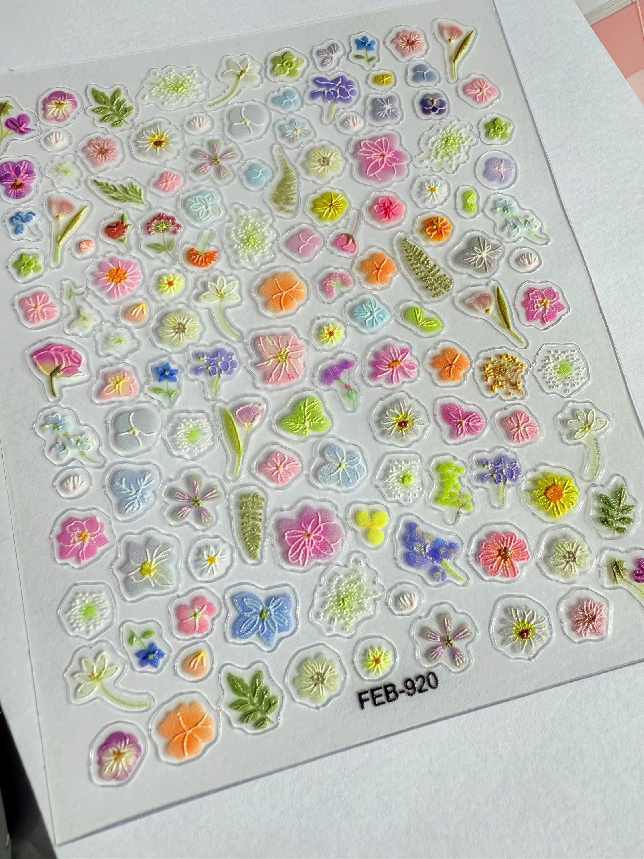 Mini Flower Stickers , Plant Sticker Sheet Suatelier. Tiny Stickers ...