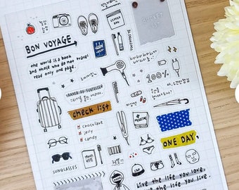 Suatelier Travel note / Bon voyage/ blog / bullet journal / Paris lifestyle / travel  stickers / diary stickers / journaling stickers / life