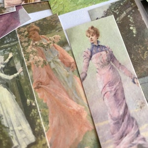 10 stickers en forme de paysage portrait d'art, Mucha, rocococo, art, - album - stickers papillon - fournitures de journal - bullet journal -