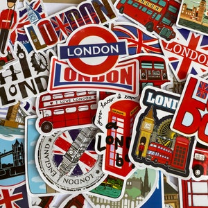 Suatelier London themed stickers,  large vinyl sticker sheet, Great Britain, city of London,travel stickers, UK