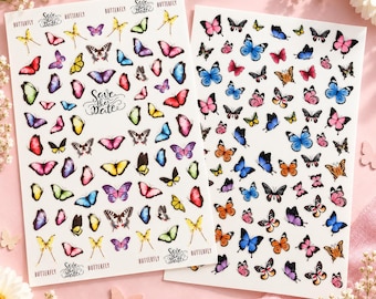 Tiny Butterfly holographic sticker sets. |metallic stickers | butterfly craft supplies | silver fairy | silver butterfly