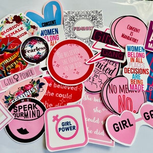 Adesivi femministi, Pro Female, girl power, adesivi in vinile di grandi dimensioni, adesivi per laptop, borraccia, adesivi per diario, set di adesivi di grandi dimensioni, club per ragazze forti