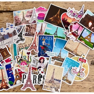 Paris themed stickers | vinyl sticker sheet | Paris night | Eiffel Tower | midnight in Paris | Paris travel stickers | Bonjour stickers |