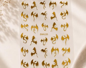 Mini dragon gold and silve tiny stickers , snake sticker sheet. Tiny stickers/ mini stickers / witch decal / nail decorations / gothic decor