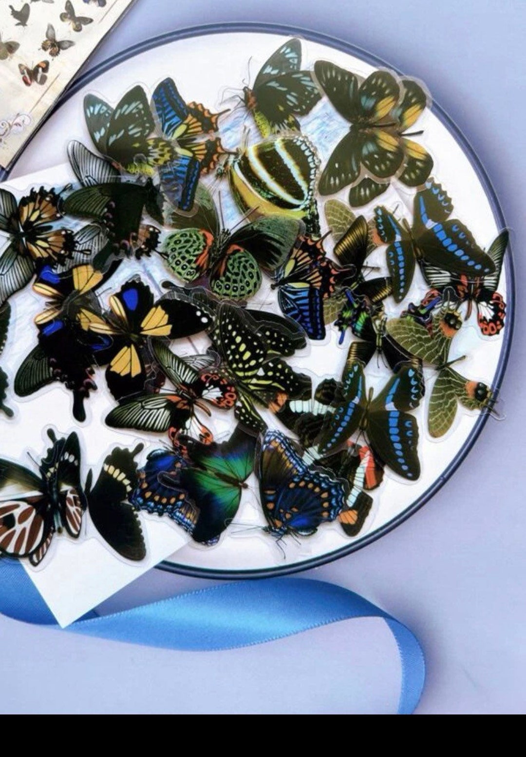 Dark Butterfly Sticker Set Butterfly, Craft Black Butterfly, Bullet ...