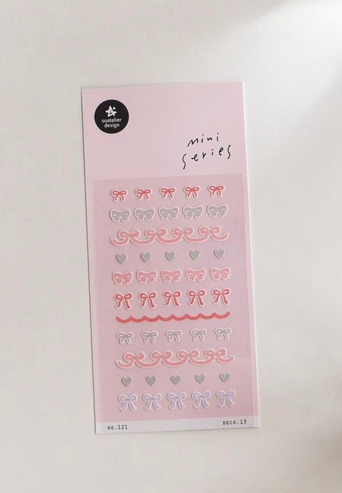 Pastel Color String of Pearl Ribbon Sticker, Kpop Photocards Toploader Deco,  Crystal Heart Candy, Planner, Flower Scrapbooking Deco Sticker 