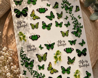 Tiny Butterfly holographic sticker sets. |metallic stickers | butterfly craft supplies | silver fairy | silver butterfly