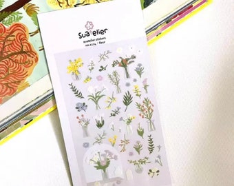 Suatelier Stickers |Fleur| flower stickers|spring sticker| korean stickers|flower deco stickers