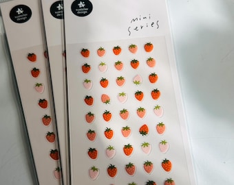 Suatelier fresh fruit sticker sheet / strawberry stickers,  pineberry  stickers | fruit stickers | healthy eating stickers | nail stickers