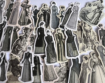 Vintage fashion stickers set / 1950’s fashion / vintage aesthetic stickers | bullet journal | Diary stickers