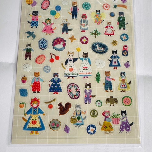 Sheet cat stickers / kitty sticker set / Persian / tabby / cat gifts / cat stationary / suatelier / scrapbook stickers journal