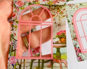 Pegatinas de vinilo para jardín de hadas, ventana, papel para jardín floral, BUJO, álbum de recortes, estilo de vida estético, planificador, diario, álbum de recortes, abstracto