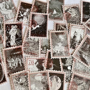 10 sellos en blanco y negro, pegatinas de hadas, sellos de pájaros, suministros para álbumes de recortes, pegatinas de mariposas, suministros para diarios, bullet journal