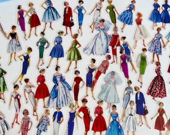 Vintage fashion stickers set / 1950’s fashion / vintage aesthetic stickers | bullet journal | Diary stickers
