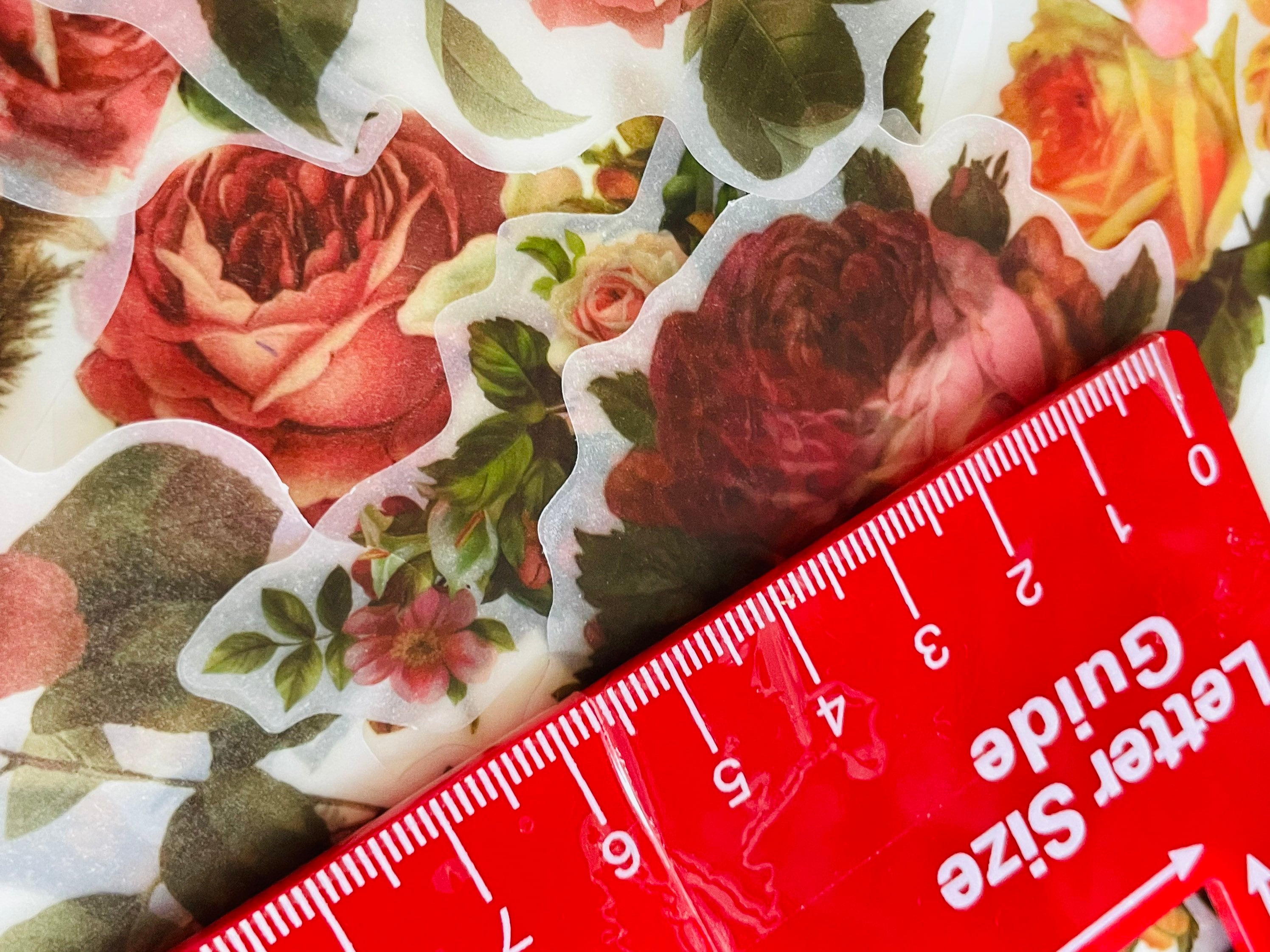 Red Roses Aesthetic Stickers Dark Red Rose Pink Flowers Sticker Set, Rose Stickers, Wild Flower ...