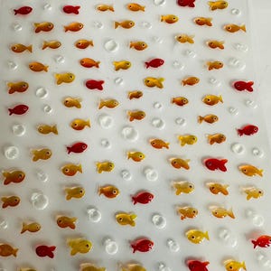 Set med små guldfiskklistermärken, liv, korallrevfiskar, marina klistermärken | naturklistermärken | dagboksklistermärken | pysselmaterial, klistermärken bild 7