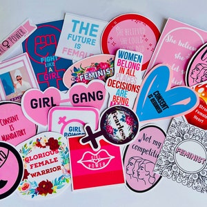 Feminism stickers, Pro Female, girl power, Large vinyl stickers, laptop, water bottle, diary stickers, waterproof vinyl, strong girls club