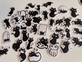 Black Cat Stickers, Planner Stickers, Diary Stickers, Card making, Korean Stickers, Tiny Craft Stickers, Scrapbooking Supply, black cat gift