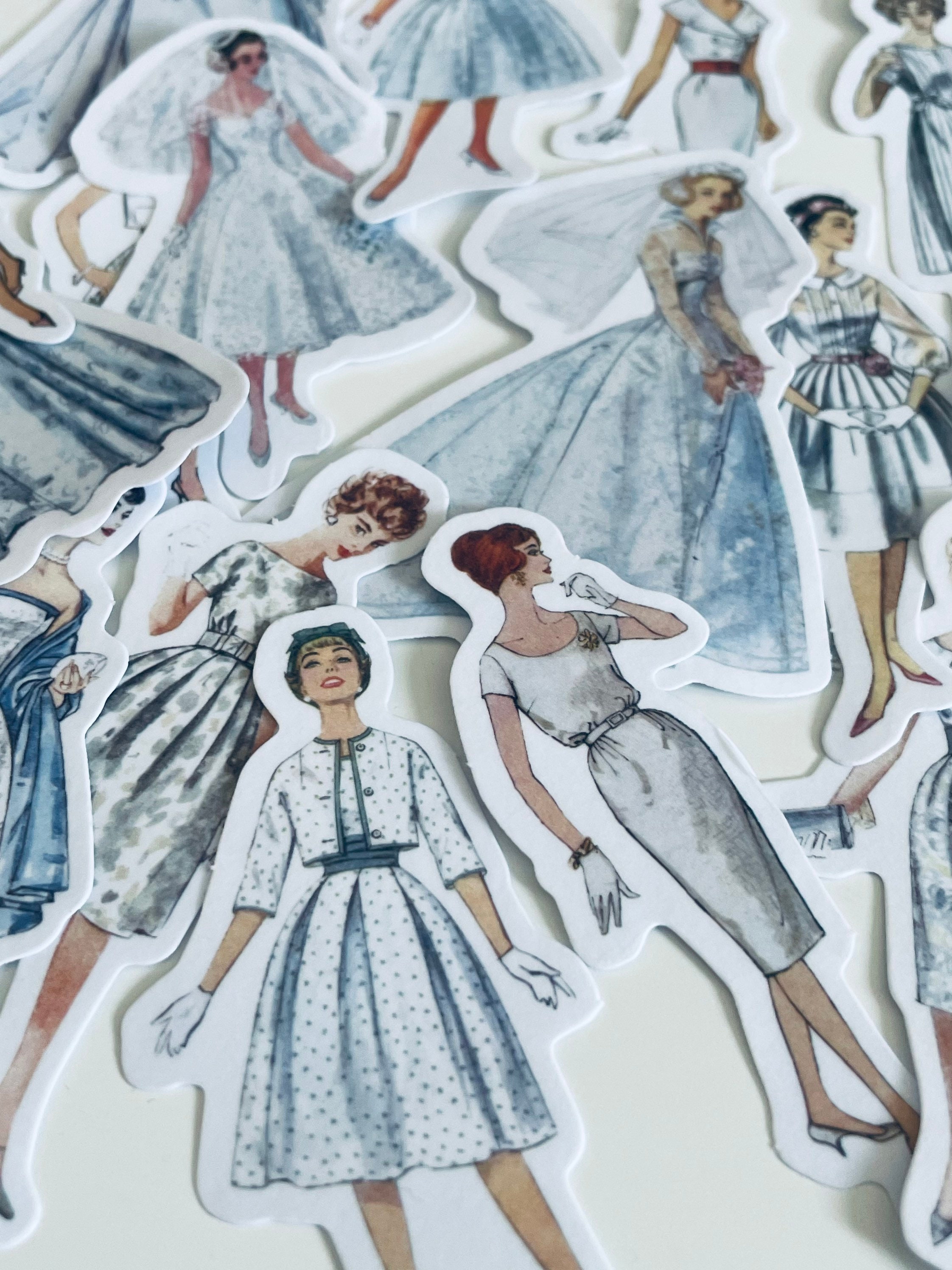 Vintage Fashion Stickers Set / 1950’s Fashion / Vintage Aesthetic ...