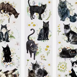 Schwarze Katze Aufkleber, Planer Aufkleber, Tagebuch Aufkleber, Kartenherstellung, koreanische Aufkleber, kleine Handwerk Aufkleber, Scrapbooking Versorgung, schwarze Katze Geschenk