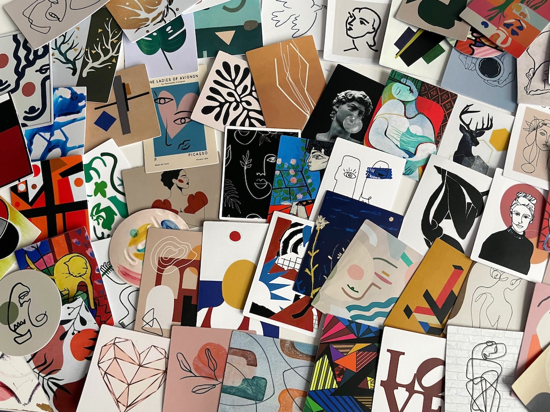 Vinyl Abstract Art Stickers Die Cut Decal Set Waterproof Reusable