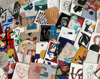 Vinyl abstract art Stickers | Die Cut Decal Set | Waterproof Reusable | lifestyle  Aesthetic | Planner Diary Scrapbook | abstract stickers